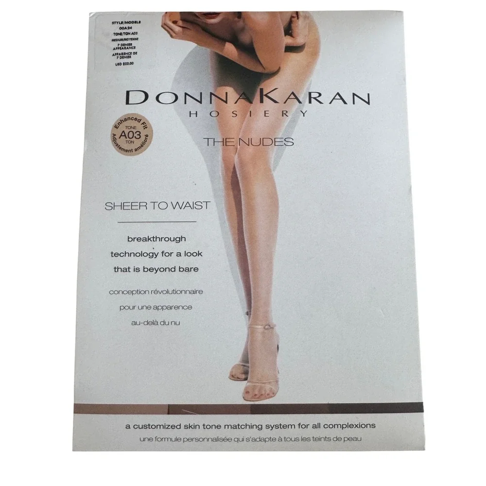 Donna Karan The Nudes Sheer To Waist Hosiery Tone A03 Medium 7 Denier Tights